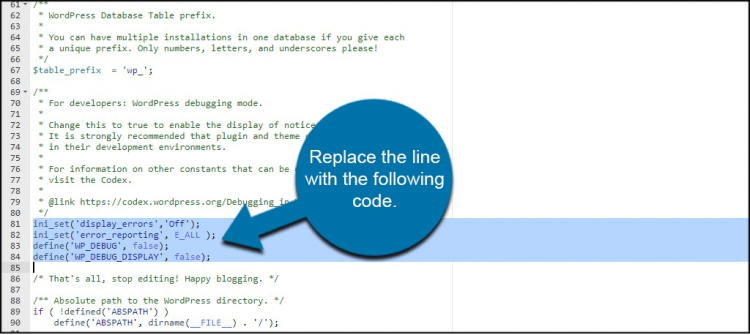 Disable Error Reporting For Core System