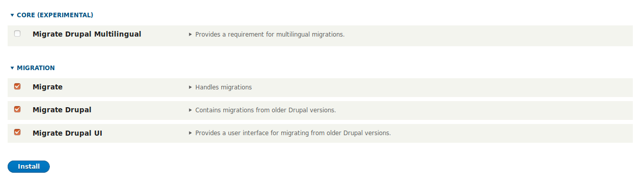 drupal install migration