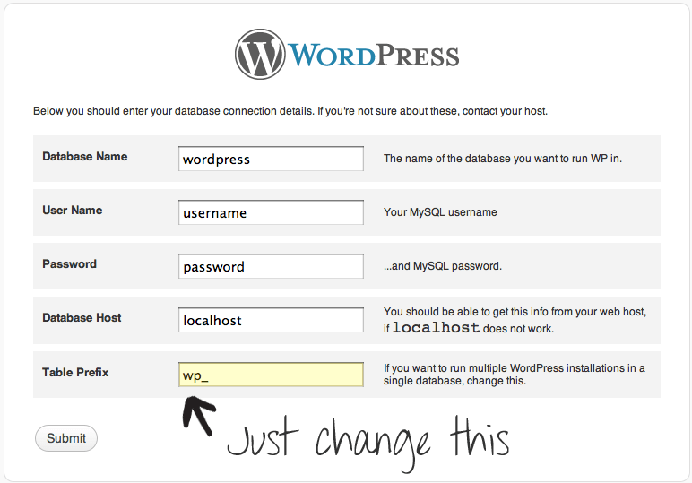 Change The WordPress Database Table Prefix