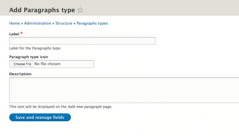 drupal 8 add paragraph type