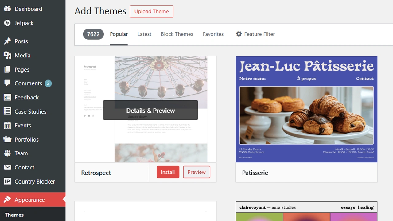 Theme preview