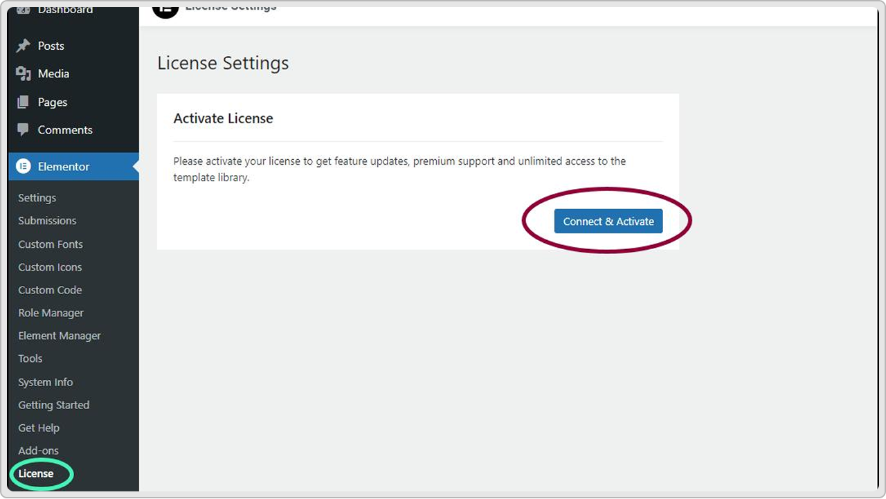 Connect and activate