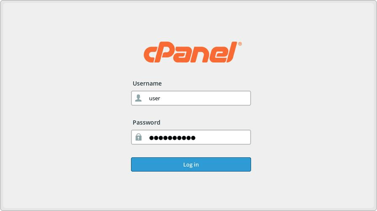 Log in to your hosting control panel
